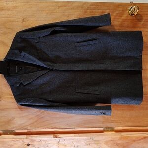 Banana Republic Factory Mens Wool Blend Overcoat Marled Gray Preppy Academia M